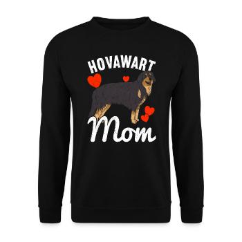 Hovawart Hund Hovawart Hunde - Unisex Pullover - Schwarz - Vorne - Alina (178cm) & Michal (187cm)