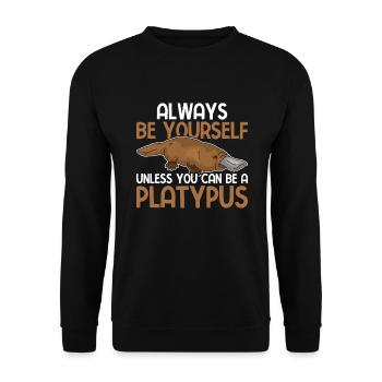 Platypus - Unisex Sweatshirt - black - Front - Alina (178cm) & Michal (187cm)