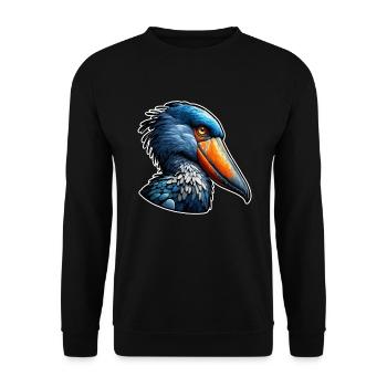 Schuhschnabel Storch Geschenk Schuhschnabel Störche Vogel - Unisex Pullover - Schwarz - Vorne - Alina (178cm) & Michal (187cm)