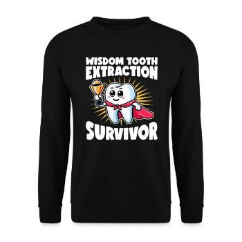 Wisdom Teeth Gift for Wisdom teeth removal - Unisex Sweatshirt - black - Front - Alina (178cm) & Michal (187cm)