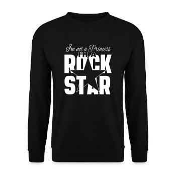 Je ne suis pas une princesse, je suis une rock star - Sweat-shirt Unisexe - noir - Devant - Alina (178cm) & Michal (187cm)