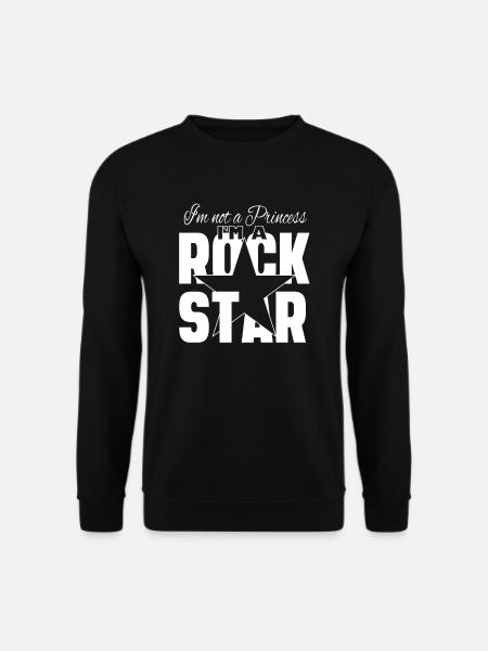 Ich bin keine Prinzessin Ich bin ein Rock Star - Unisex Pullover - Schwarz
