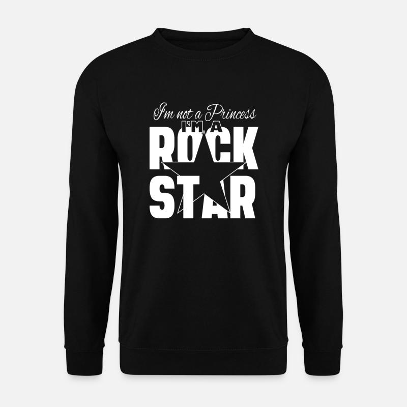 Ich bin keine Prinzessin Ich bin ein Rock Star - Unisex Pullover - Schwarz