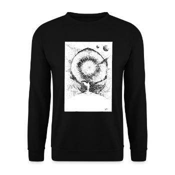 Hero in front of giant Worm - Unisex Pullover - Schwarz - Vorne - Alina (178cm) & Michal (187cm)