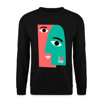 iLoveME - Unisex Pullover - Schwarz - Vorne - Alina (178cm) & Michal (187cm)