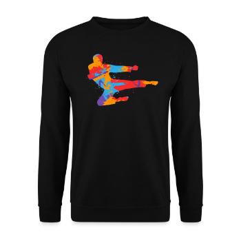 Taekwondo Coloré Arts Martiaux Enfants Hommes Karaté - Sweat-shirt Unisexe - noir - Devant - Alina (178cm) & Michal (187cm)