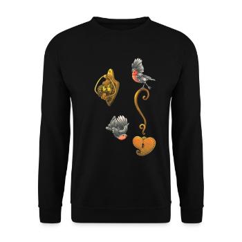 Herz-Schlosser - Unisex Pullover - Schwarz - Vorne - Alina (178cm) & Michal (187cm)