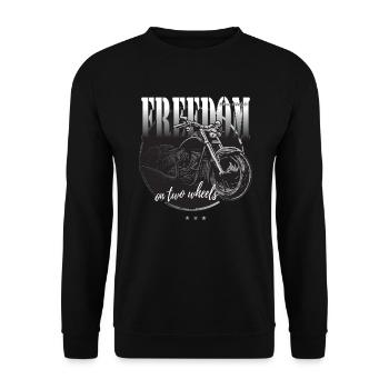 Freiheit auf zwei Rädern Motorrad Kreide Zeichnung - Unisex Pullover - Schwarz - Vorne - Alina (178cm) & Michal (187cm)