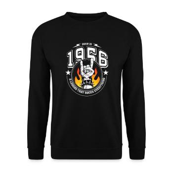 1956 Birthday, rocks everything - Unisex Sweatshirt - black - Front - Alina (178cm) & Michal (187cm)
