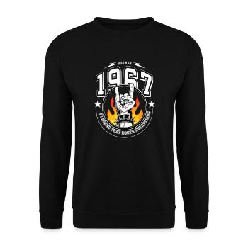 1967 Anniversaire, rock tout - Sweat-shirt Unisexe - noir - Devant - Alina (178cm) & Michal (187cm)