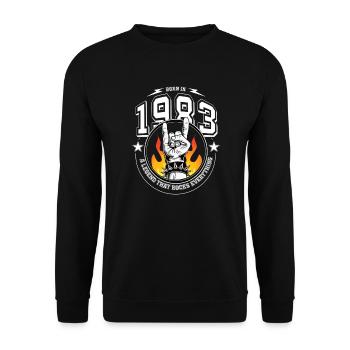 1983 Birthday, rocks everything - Unisex Sweatshirt - black - Front - Alina (178cm) & Michal (187cm)