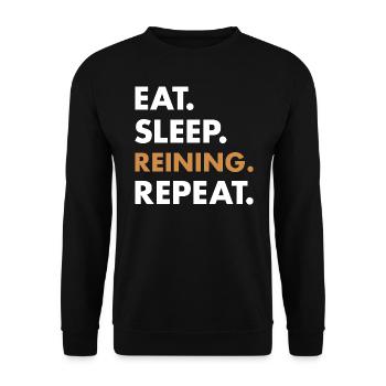 Pure Eat Sleep Reining - Unisex Sweatshirt - black - Front - Alina (178cm) & Michal (187cm)