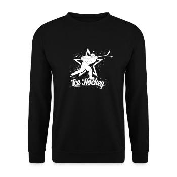 Hockey Silhouette Star - Unisex Sweatshirt - black - Front - Alina (178cm) & Michal (187cm)