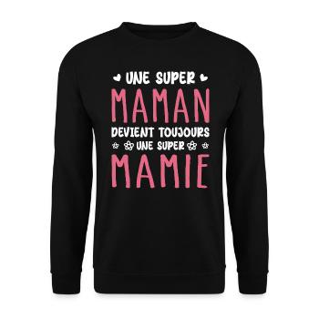 A Super Mom always becomes a Super Granny - Unisex Sweatshirt - black - Front - Alina (178cm) & Michal (187cm)
