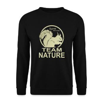 Team Nature, I like squirrels - Unisex Sweatshirt - black - Front - Alina (178cm) & Michal (187cm)