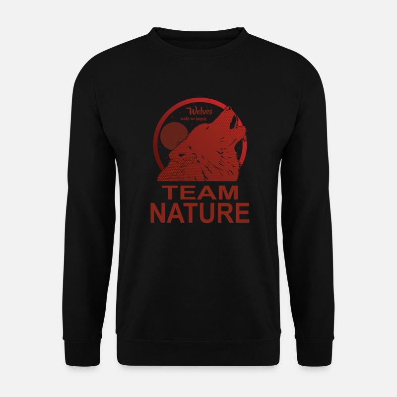 Team Nature Wolf Moon - Unisex Sweatshirt - black