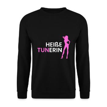 heiße Tunerin - Unisex Pullover - Schwarz - Vorne - Alina (178cm) & Michal (187cm)