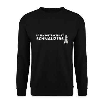 Facilement distrait par Schnauzer - Sweat-shirt Unisexe - noir - Devant - Alina (178cm) & Michal (187cm)