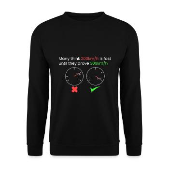 Quand 200 km/h c’est lent... - Sweat-shirt Unisexe - noir - Devant - Alina (178cm) & Michal (187cm)