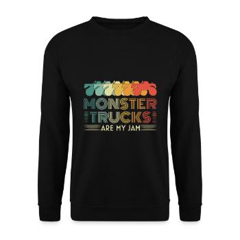 Monster Trucks Are My Jam Monster Truck Show - Unisex Sweatshirt - black - Front - Alina (178cm) & Michal (187cm)