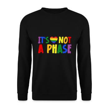 LGBTQIA+ Rainbow Flag Gay Pride It's Not A Phase - Unisex Pullover - Schwarz - Vorne - Alina (178cm) & Michal (187cm)