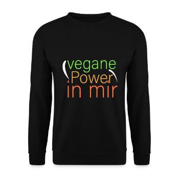 vegane Power in mir - Unisex Pullover - Schwarz - Vorne - Alina (178cm) & Michal (187cm)