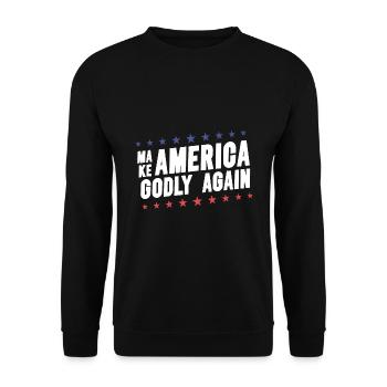 Rendre l’Amérique pieuse, aimer à nouveau la foi de Dieu - Sweat-shirt Unisexe - noir - Devant - Alina (178cm) & Michal (187cm)