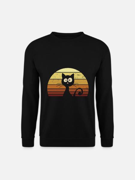 Cat retro look - Unisex Sweatshirt - black