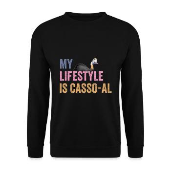 Retro Cassowary Bird Vintage Cassowaries - Unisex Sweatshirt - black - Front - Alina (178cm) & Michal (187cm)