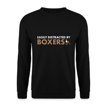 Easily Distracted By Boxer - Unisex Sweatshirt - black - Front - Alina (178cm) & Michal (187cm)