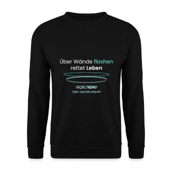 Flashe über Wände!! - Unisex Pullover - Schwarz - Vorne - Alina (178cm) & Michal (187cm)