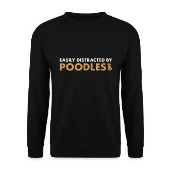 Easily Distracted By Poodle - Unisex Sweatshirt - black - Front - Alina (178cm) & Michal (187cm)