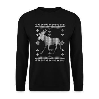 Elch - gestricker Pullove - Unisex Pullover - Schwarz - Vorne - Alina (178cm) & Michal (187cm)