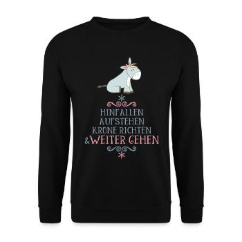 lustiger Spruch - Unisex Pullover - Schwarz - Vorne - Alina (178cm) & Michal (187cm)