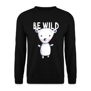 Be Wild Polar Bear - Bear - Bear - Teddy - Baby - Unisex Sweatshirt - black - Front - Alina (178cm) & Michal (187cm)