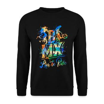 BMX Vélo - BMX Équitation - BMX pour Enfants - BMX - Sweat-shirt Unisexe - noir - Devant - Alina (178cm) & Michal (187cm)