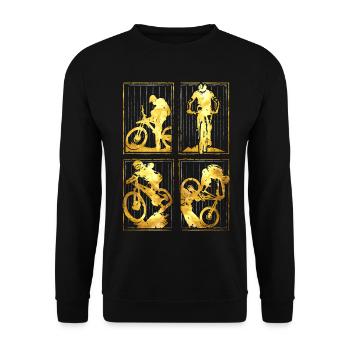 Mountainbike | MTB | Mountainbiker Gold - Unisex Pullover - Schwarz - Vorne - Alina (178cm) & Michal (187cm)