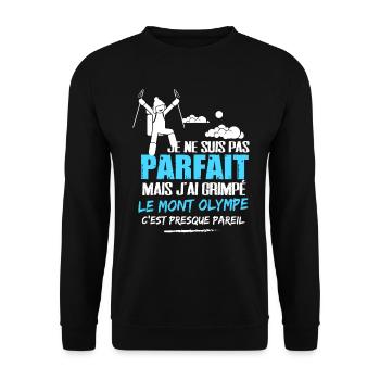 Mont Olympe cadeau drôle alpiniste - Sweat-shirt Unisexe - noir - Devant - Alina (178cm) & Michal (187cm)