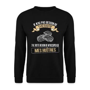 huitres et thérapie - Sweat-shirt Unisexe - noir - Devant - Alina (178cm) & Michal (187cm)