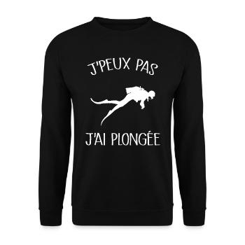 Je Peux Pas J'ai Plongée - Sweat-shirt Unisexe - noir - Devant - Alina (178cm) & Michal (187cm)