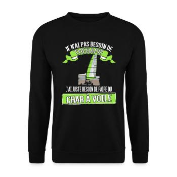 Char à voile - Sweat-shirt Unisexe - noir - Devant - Alina (178cm) & Michal (187cm)