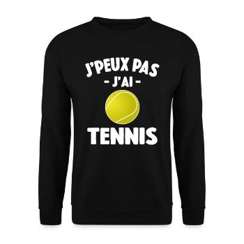 Je Peux Pas J'ai Tennis Idée Joueur Cadeau Drôle - Sweat-shirt Unisexe - noir - Devant - Alina (178cm) & Michal (187cm)