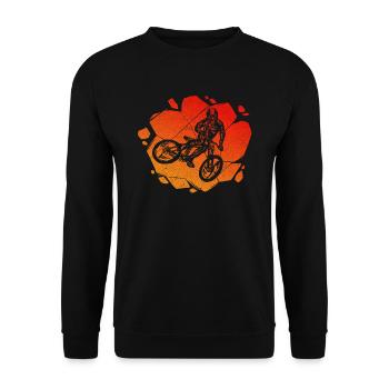 Mountain biker Cyclist Mountain bike - Unisex Sweatshirt - black - Front - Alina (178cm) & Michal (187cm)