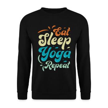 Jeder Yoga Liebhaber kennt es - Unisex Pullover - Schwarz - Vorne - Alina (178cm) & Michal (187cm)