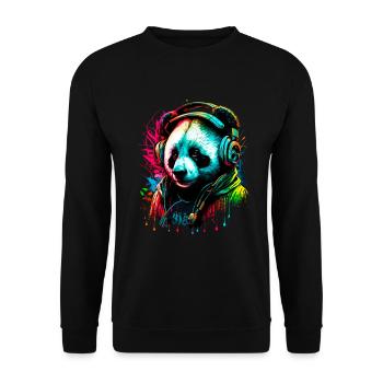 Abstract panda bear - Unisex Sweatshirt - black - Front - Alina (178cm) & Michal (187cm)
