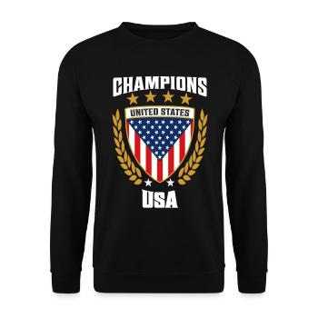 Champions USA - Célébrez la fierté américaine - Sweat-shirt Unisexe - noir - Devant - Alina (178cm) & Michal (187cm)