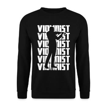 Lustiger Violinist - Unisex Pullover - Schwarz - Vorne - Alina (178cm) & Michal (187cm)