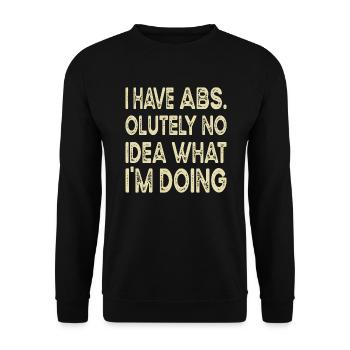 I have absolutely no idea what i'm doing, Workout - Unisex Sweatshirt - black - Front - Alina (178cm) & Michal (187cm)