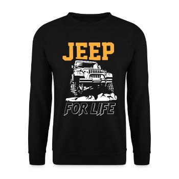 Plans avec Jeeps - Sweat-shirt Unisexe - noir - Devant - Alina (178cm) & Michal (187cm)