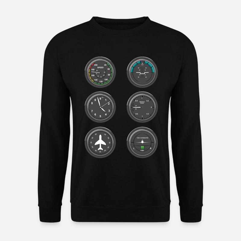 Airplane Flight Instruments - Unisex Sweatshirt - black